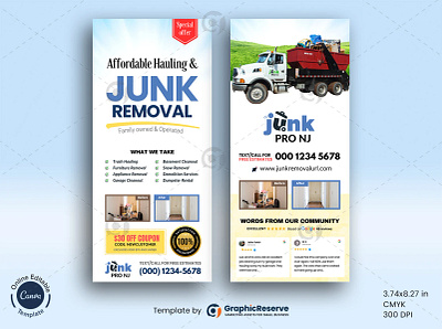 Reliable & Affordable Junk Removal Services – Junk Pro NJ cleaning service rack card junk hauling rack card junk removal advertising design junk removal canva rack card junk removal rack card design rack card canva template rack card design rack card for junk haulers