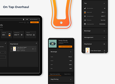 On Tap Overhaul dark theme figma logo research ui wireframes