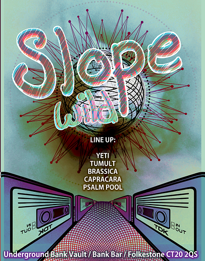 SLOPE WILD #2 EVENT POSTER commercial design event poster event promotion graphic design music festival retro music