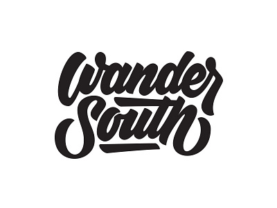 Wander South 1 bold branding brush custom hand drawn logo script thick type typography