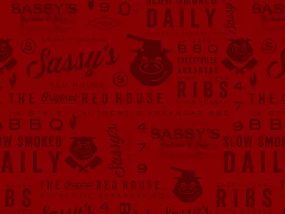 BBQ Pattern arkansas bbq blkbox pattern pig script typography