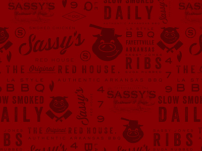 BBQ Pattern arkansas bbq blkbox pattern pig script typography