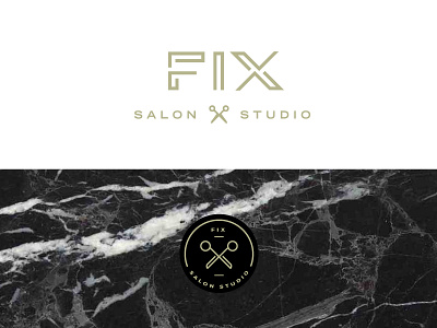 Fix Salon Studio 2 branding geometric gold logotype typography