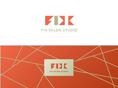 Fix Salon Studio 3 branding geometric gold logotype typography