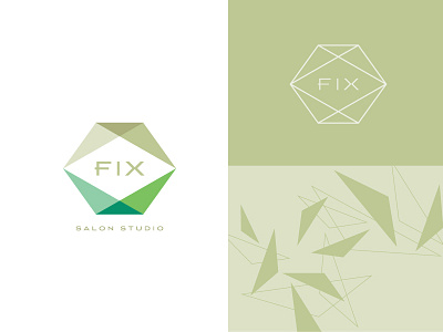 Fix Salon Studio branding geometric gold green logo pattern spring