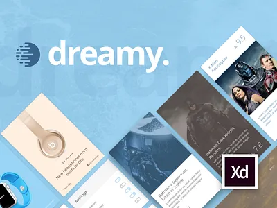 Dreamy UI Kit for Adobe XD adobexd blog design dreamy ecommerce news nickparker projectcomet uikit ux web