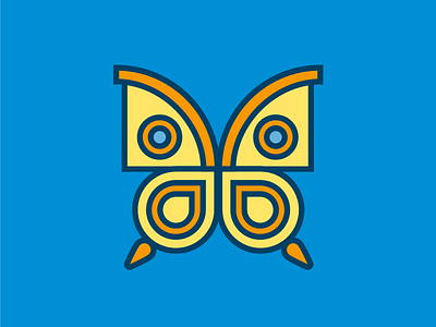 Another Butterfly badge butterfly emerge orange spring training warm wings yellow