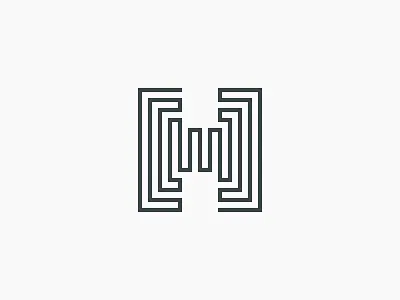 H Maze h icon initial initials letters logo maze serif symbol typography