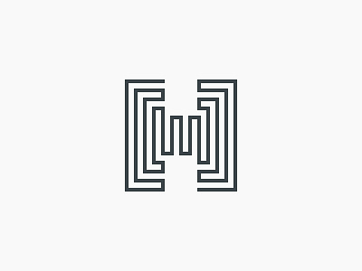 H Maze h icon initial initials letters logo maze serif symbol typography