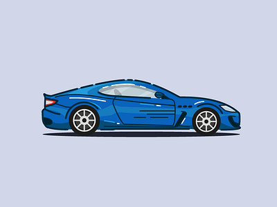 Maserati Granturismo auto blue car icon illustration luxury maserati modern motor race sport vector