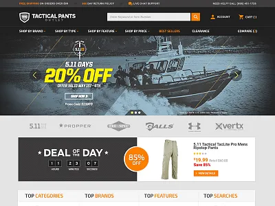 Tactical Site Concept bigcommerce concept ecommerce flat ui ux