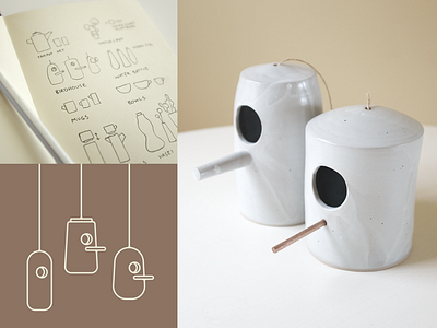 Ceramics Process birdhouse ceramics pottery process. sketches tactile vector