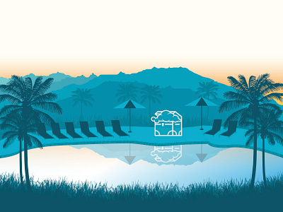 Palm Springs illustration branding design flat illustration palm springs palm tree snapchat