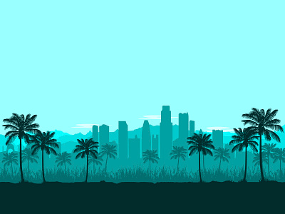 Los Angeles illustration branding design flat illustration los angeles palm tree snapchat