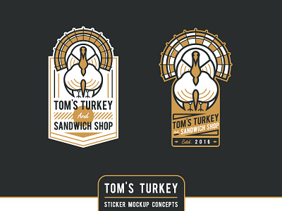 Tom's Turkey Sticker concepts (WIP) brand concept illustration logo mockup sandwich sticker turkey