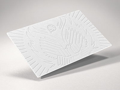 Email Header Graphic deboss email. buisness card photo white on white