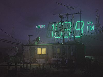 Radio Shack 80s antenna desert glow led lighting radio retro shack station stereo wires