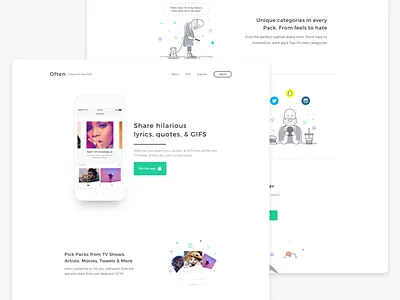 Often | Landing Page app app store illustration keyboard landing splash ui ux website