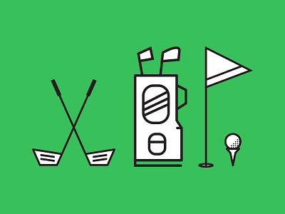Golficons adobe golf golf bag golf ball golf club golf pin golfing icon icons illustrator sports vector