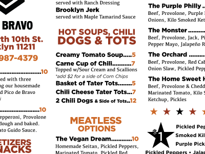 Color/Type Exploration for Menu Design design layout menu