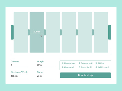 Day 030 - Grid Builder 030 builder column css daily grid gutter illustrator margin photoshop ui widget