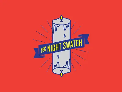 Join the Night Swatch all night banner both ends burning candle hard work knockout late night night red swatch working