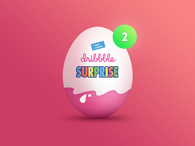 2x Dribbble Invite draft dribbble dribbble invite egg invitation invite kinder kinder surprise pink surprise ui ux