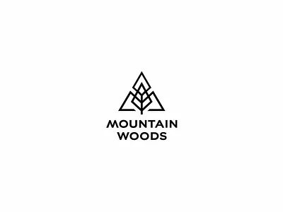 Mountain Woods branding eco green holiday hotel logo mountain resort spa tree vacation wood