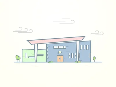 Guess the movie! building cloud flat illustration line music tree
