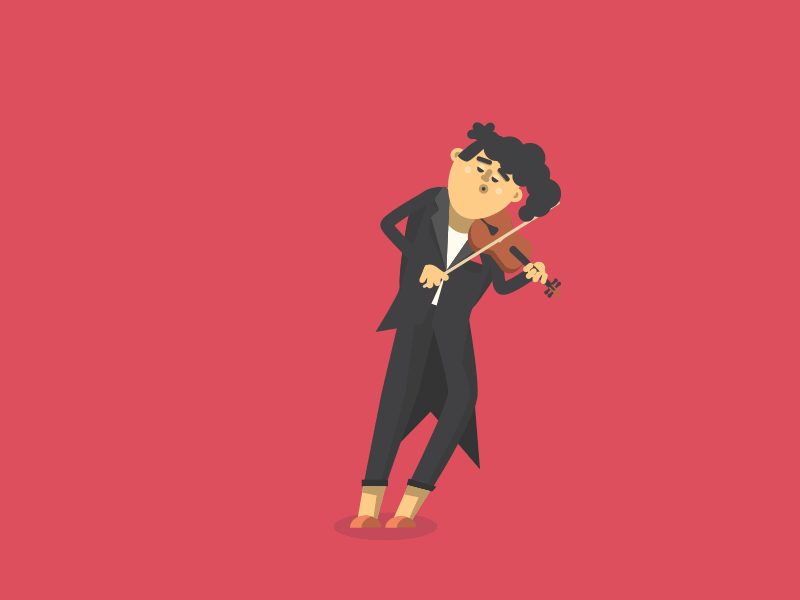 Musician animation artist fiddler gif illustration loop violin