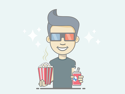 Ready For Cinema 3d glasses character cinema flat