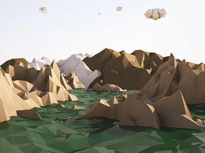 Low Poly Peaks 3d c4d cinema 4d low mountains poly