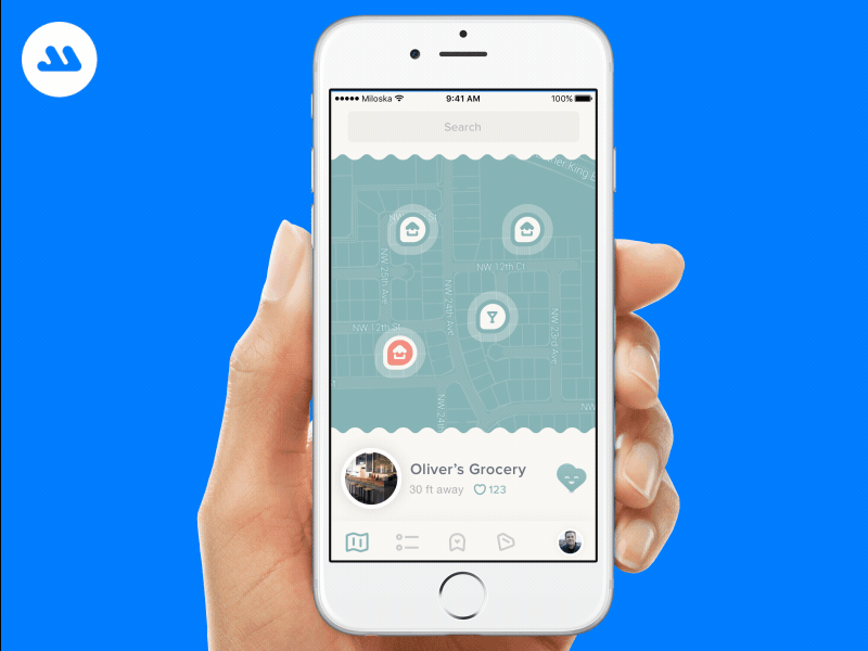 Search Interaction animation app design gif interaction ios keyboard map mobile search ui ux
