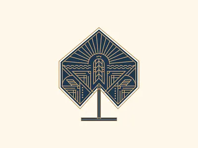 Ace of Spades ace art card chicago deco illustration simple spades