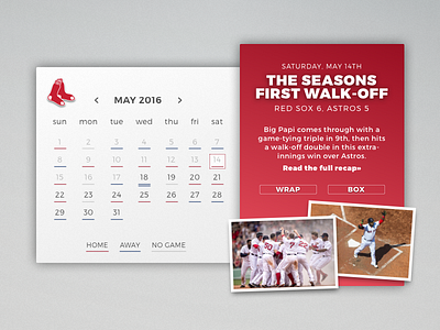 Daily UI #038 - Calendar 038 baseball calendar challenge daily dailyui red sox schedule sketch sketchapp