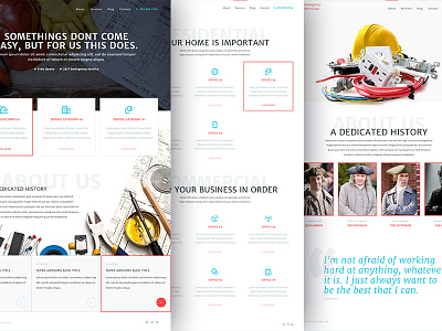 Template - WIP business contractor design electrician homepage icons nav residential service ui web website