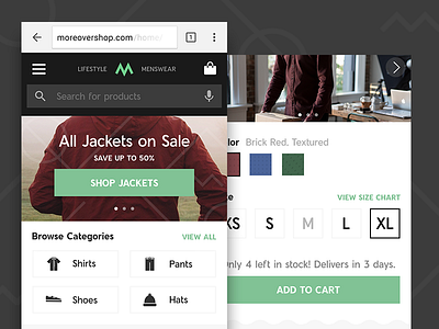 UX Principles - 03 app clothes e commerce fashion google home landing product product page ui ux