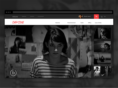 Arena Capcine black cinema movie ui ux web webdesign