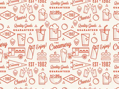 The Creamery beer beer garden branding icon identity logo mark pattern philadelphia philly phl pop up beer garden