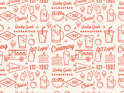 The Creamery beer beer garden branding icon identity logo mark pattern philadelphia philly phl pop up beer garden