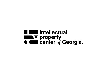 Logotype for the Intellectual property center of Georgia. black branding flat geometry identity logotype mark sign simple