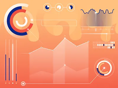 Query Prometheus chart data fire flame graph illustration pie chart vector