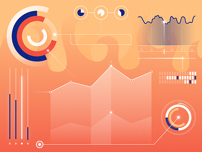 Query Prometheus chart data fire flame graph illustration pie chart vector