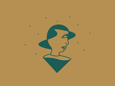 Lady Universe abstract illustration monostroke