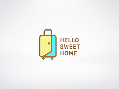 Hello Sweet Home apartment door handle hello home house luggage rent suitcase sweet travel vacation