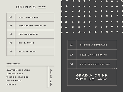 Libations layout menu pattern restaurant type