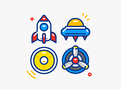 Game Icons - Outline aircraft engine icon iconography illustration line outline plane propeller rocket sandor ufo