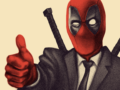 Mr. Pool deadpool suit thumbs up vintage