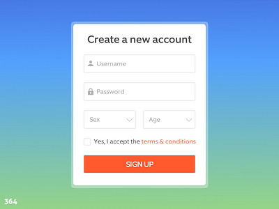 Sign Up Modal #364 364 365designs dailyui