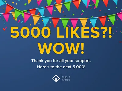 5000 Likes blue celebration design facebook graphic ireland likes louth promo social yellow